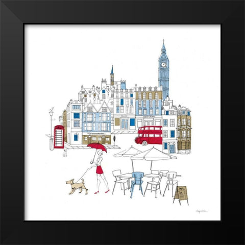 World Cafe I London Color Black Modern Wood Framed Art Print by Tillmon, Avery