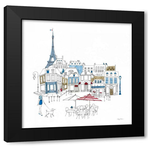 World Cafe II Paris Color Black Modern Wood Framed Art Print by Tillmon, Avery