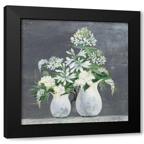 Later Summer Bouquet III White Vase Black Modern Wood Framed Art Print by Purinton, Julia