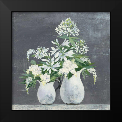 Later Summer Bouquet III White Vase Black Modern Wood Framed Art Print by Purinton, Julia
