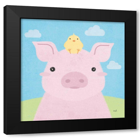 Barn Buddies II Black Modern Wood Framed Art Print by Hershey, Moira