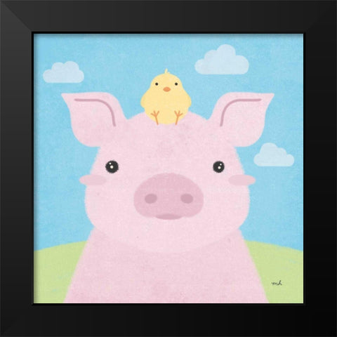 Barn Buddies II Black Modern Wood Framed Art Print by Hershey, Moira