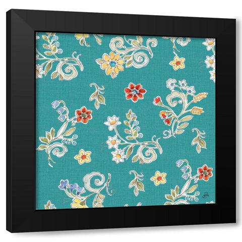 Morning Bloom Pattern IIB Black Modern Wood Framed Art Print by Brissonnet, Daphne