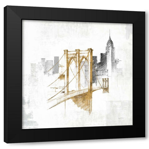 Brooklyn Bridge No Words Black Modern Wood Framed Art Print with Double Matting by Tillmon, Avery