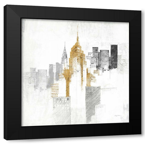 Empire State Building No Words Black Modern Wood Framed Art Print with Double Matting by Tillmon, Avery