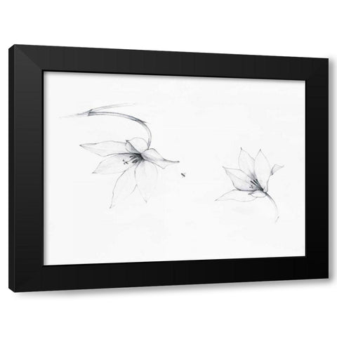 Graphite Floral I Black Modern Wood Framed Art Print by Tillmon, Avery