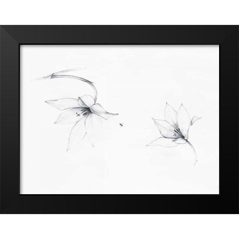 Graphite Floral I Black Modern Wood Framed Art Print by Tillmon, Avery