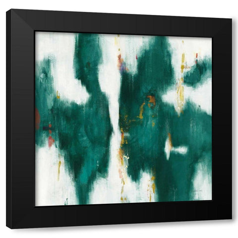 Green Texture I Black Modern Wood Framed Art Print by Nai, Danhui