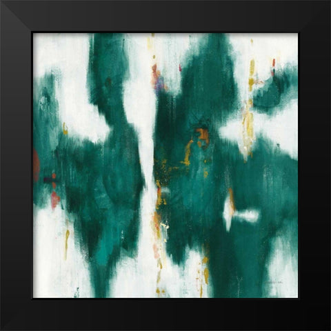 Green Texture I Black Modern Wood Framed Art Print by Nai, Danhui