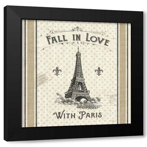 Paris Farmhouse II Black Modern Wood Framed Art Print with Double Matting by Pela Studio