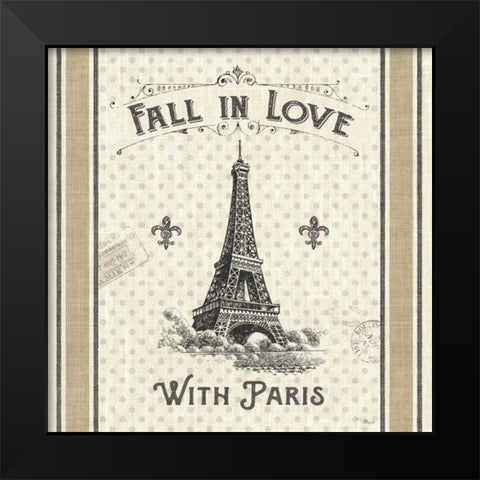 Paris Farmhouse II Black Modern Wood Framed Art Print by Pela Studio