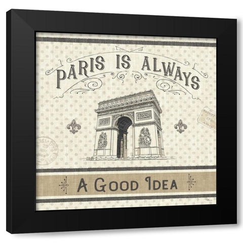 Paris Farmhouse IV Black Modern Wood Framed Art Print with Double Matting by Pela Studio