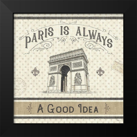 Paris Farmhouse IV Black Modern Wood Framed Art Print by Pela Studio