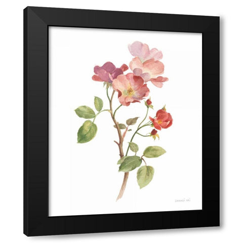 Sprigs of Summer I on White Black Modern Wood Framed Art Print with Double Matting by Nai, Danhui