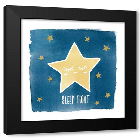 Night Sky Sleep Tight Black Modern Wood Framed Art Print with Double Matting by Hershey, Moira