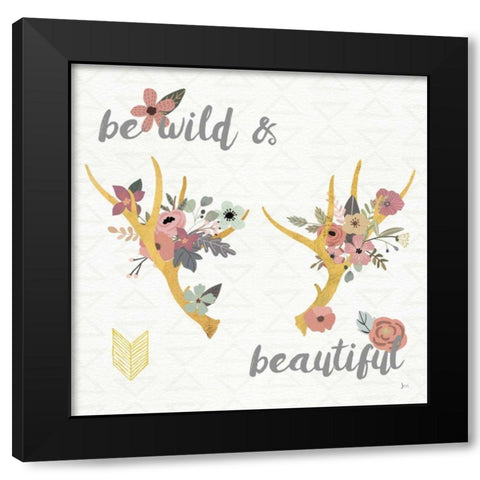 Boho Beauty I Pastel Black Modern Wood Framed Art Print with Double Matting by Aiken, Jess