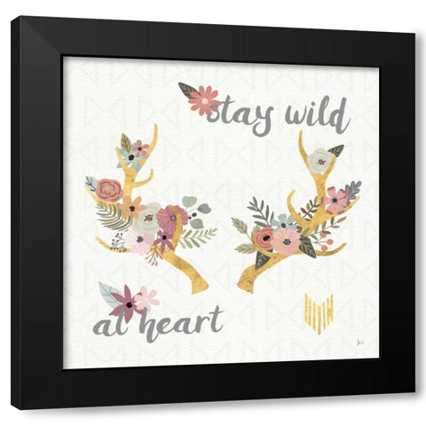 Boho Beauty II Pastel Black Modern Wood Framed Art Print with Double Matting by Aiken, Jess