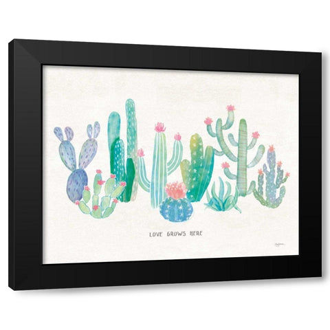 Bohemian Cactus I Love Black Modern Wood Framed Art Print by Urban, Mary