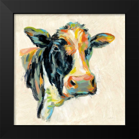 Expressionistic Cow I Black Modern Wood Framed Art Print by Vassileva, Silvia