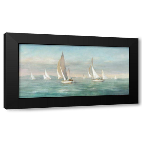 Weekend Sail Black Modern Wood Framed Art Print with Double Matting by Nai, Danhui