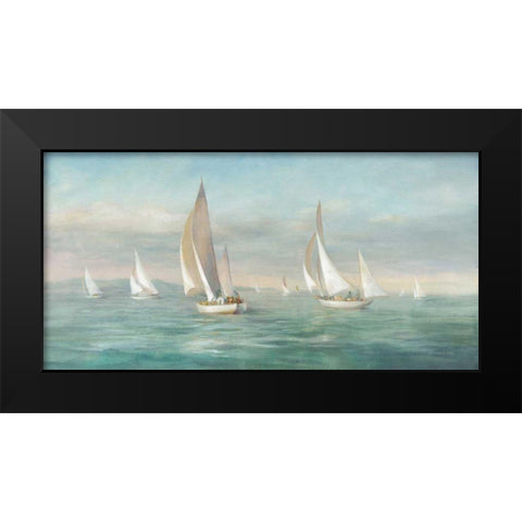 Weekend Sail Black Modern Wood Framed Art Print by Nai, Danhui