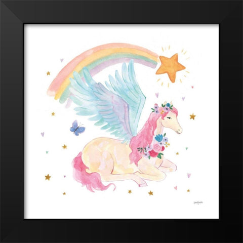 Magical Friends II Butterfly Black Modern Wood Framed Art Print by Jackson, Jenaya