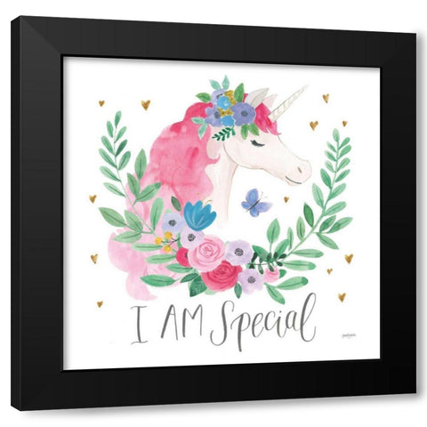 Magical Friends III Butterfly Black Modern Wood Framed Art Print by Jackson, Jenaya