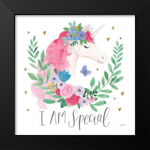 Magical Friends III Butterfly Black Modern Wood Framed Art Print by Jackson, Jenaya