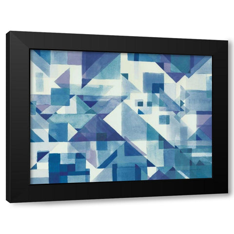 Try Angles I Blue Black Modern Wood Framed Art Print with Double Matting by Nai, Danhui