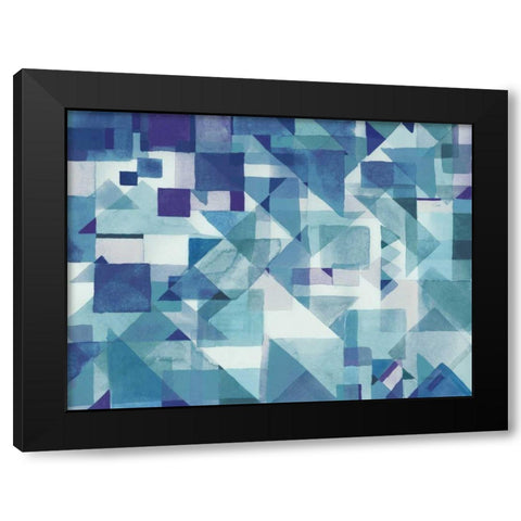 Try Angles II Blue Black Modern Wood Framed Art Print with Double Matting by Nai, Danhui