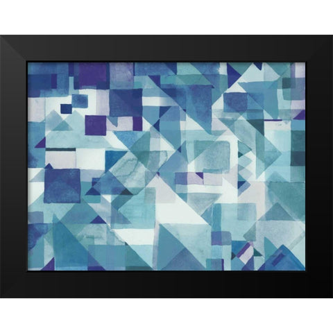 Try Angles II Blue Black Modern Wood Framed Art Print by Nai, Danhui