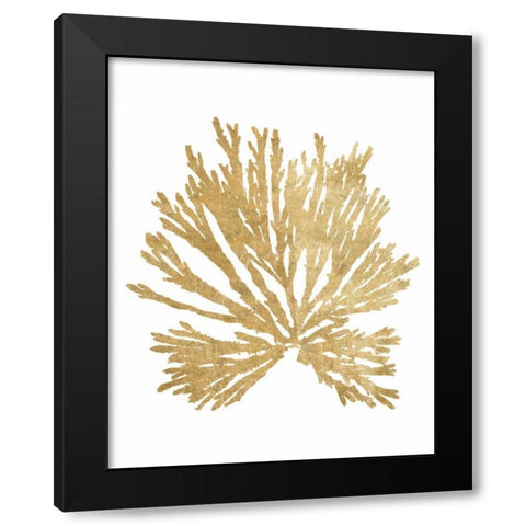 Pacific Sea Mosses II Gold Black Modern Wood Framed Art Print with Double Matting by Wild Apple Portfolio