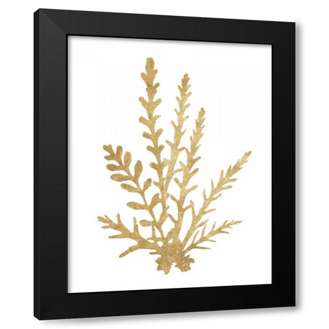 Pacific Sea Mosses III Gold Black Modern Wood Framed Art Print with Double Matting by Wild Apple Portfolio