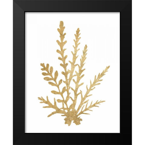Pacific Sea Mosses III Gold Black Modern Wood Framed Art Print by Wild Apple Portfolio