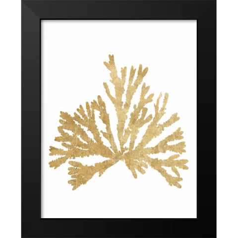 Pacific Sea Mosses IV Gold Black Modern Wood Framed Art Print by Wild Apple Portfolio