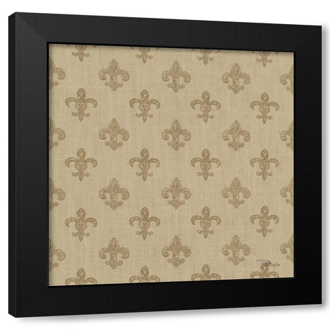 Paris Farmhouse Pattern IIIF Black Modern Wood Framed Art Print with Double Matting by Pela Studio