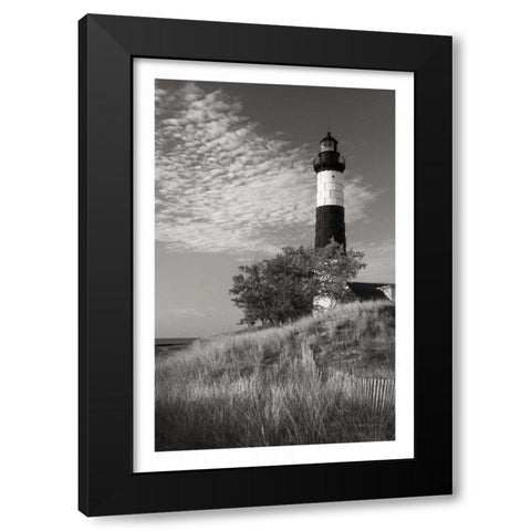 Big Sable Point Lighthouse II BW Black Modern Wood Framed Art Print by Majchrowicz, Alan