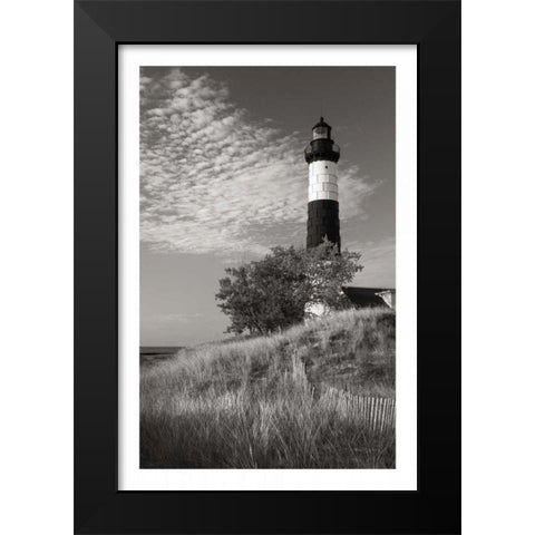 Big Sable Point Lighthouse II BW Black Modern Wood Framed Art Print by Majchrowicz, Alan