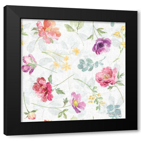 Springtime Bloom Pattern I Black Modern Wood Framed Art Print with Double Matting by Grove, Beth