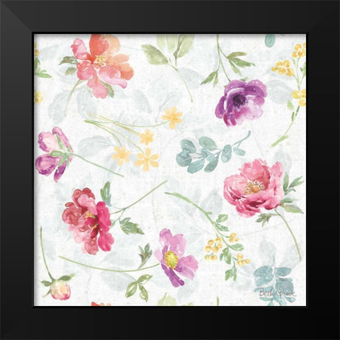 Springtime Bloom Pattern I Black Modern Wood Framed Art Print by Grove, Beth