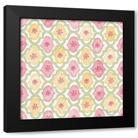 Springtime Bloom Pattern IVA Black Modern Wood Framed Art Print with Double Matting by Grove, Beth