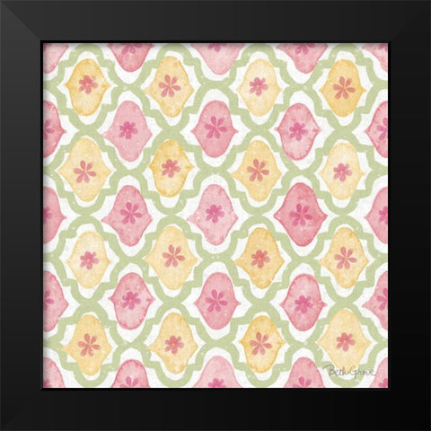 Springtime Bloom Pattern IVA Black Modern Wood Framed Art Print by Grove, Beth