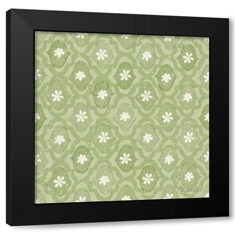 Springtime Bloom Pattern IVC Black Modern Wood Framed Art Print with Double Matting by Grove, Beth