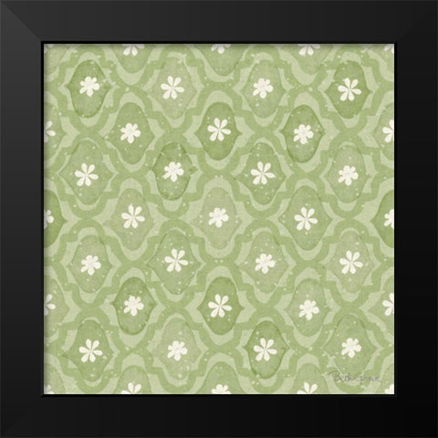 Springtime Bloom Pattern IVC Black Modern Wood Framed Art Print by Grove, Beth