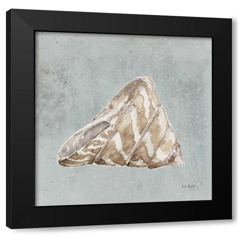 Sand and Seashells IV Left Black Modern Wood Framed Art Print with Double Matting by Audit, Lisa