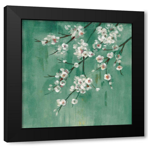 Cherry Cloud I Jade Black Modern Wood Framed Art Print with Double Matting by Vassileva, Silvia