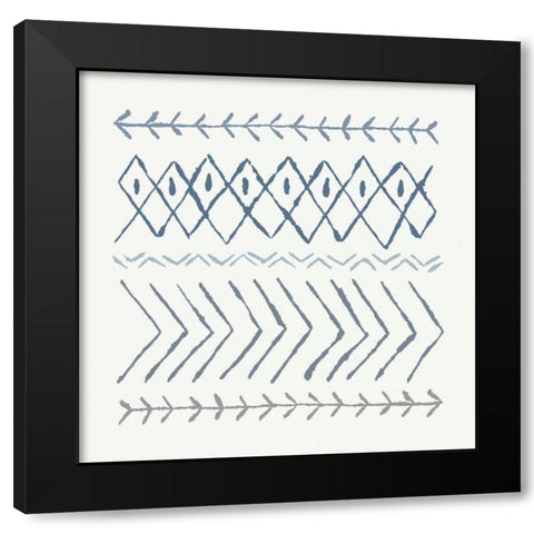Nordic Vibes II Blue Black Modern Wood Framed Art Print with Double Matting by Hershey, Moira