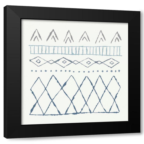 Nordic Vibes III Blue Black Modern Wood Framed Art Print with Double Matting by Hershey, Moira