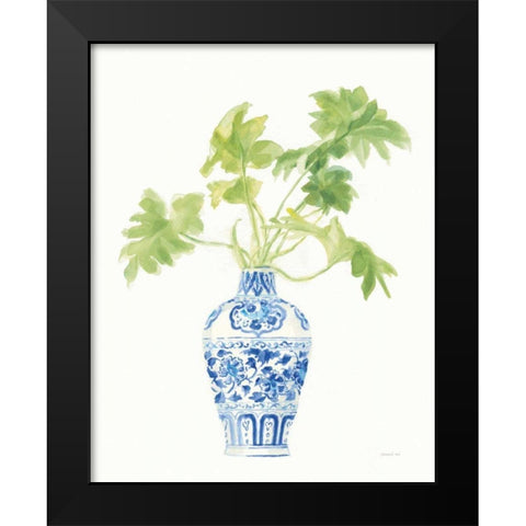 Palm Chinoiserie White III Black Modern Wood Framed Art Print by Nai, Danhui