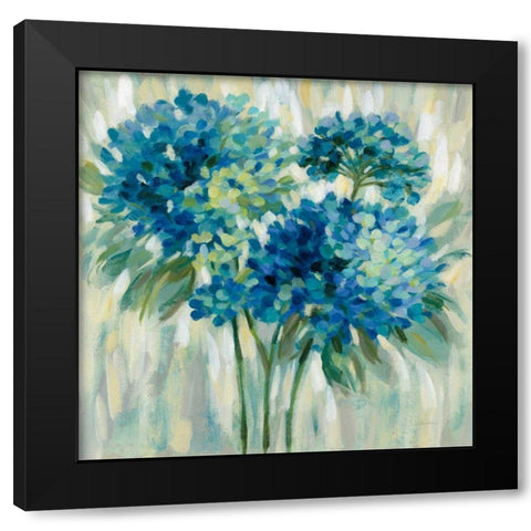 Burst of Hydrangeas Black Modern Wood Framed Art Print by Vassileva, Silvia
